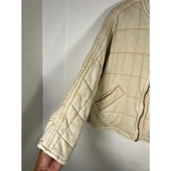 Free People dolman quilted jacket in vanilla cream size XS - Picture 6 of 16